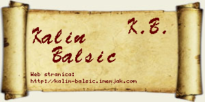 Kalin Balšić vizit kartica